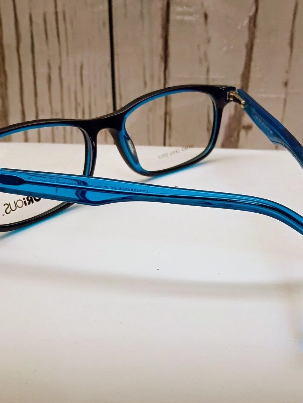 NEW Rx'able Eyeglass Frame, black/blue VICTORIOUS, Petite glasses 50-15-135